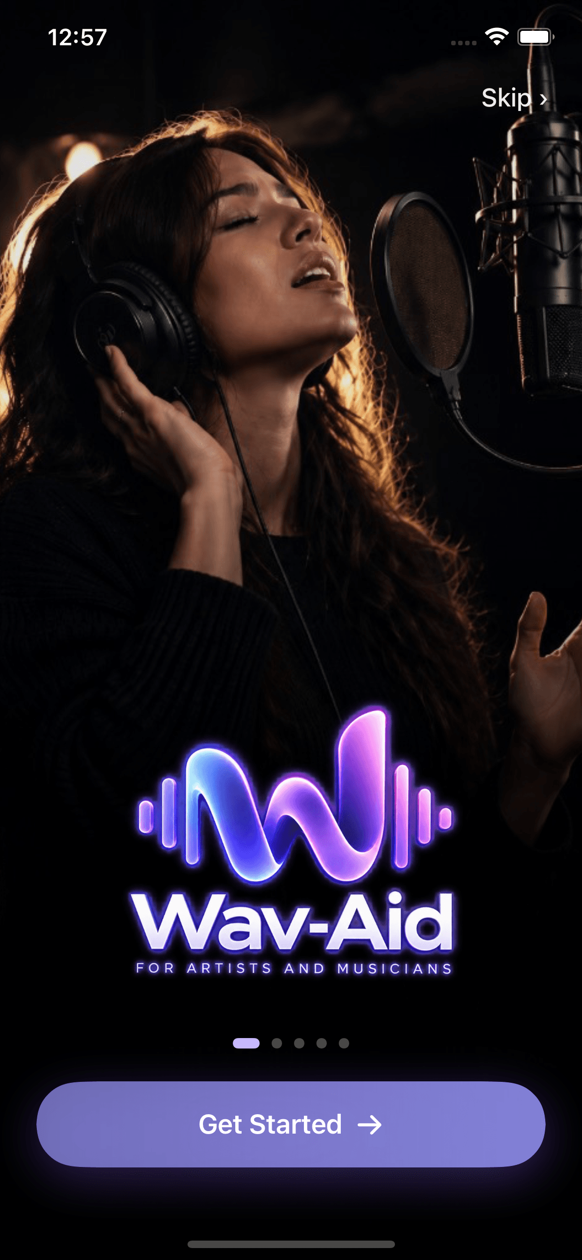 Wav-Aid on iPhone, open in a vocal session